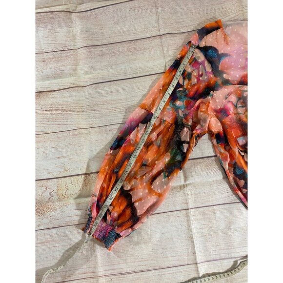 NWT Torrid Women's Long Sleeve Chiffon Clip Dot Blousson Sleeve Blouse - 2XL - Picture 10 of 13